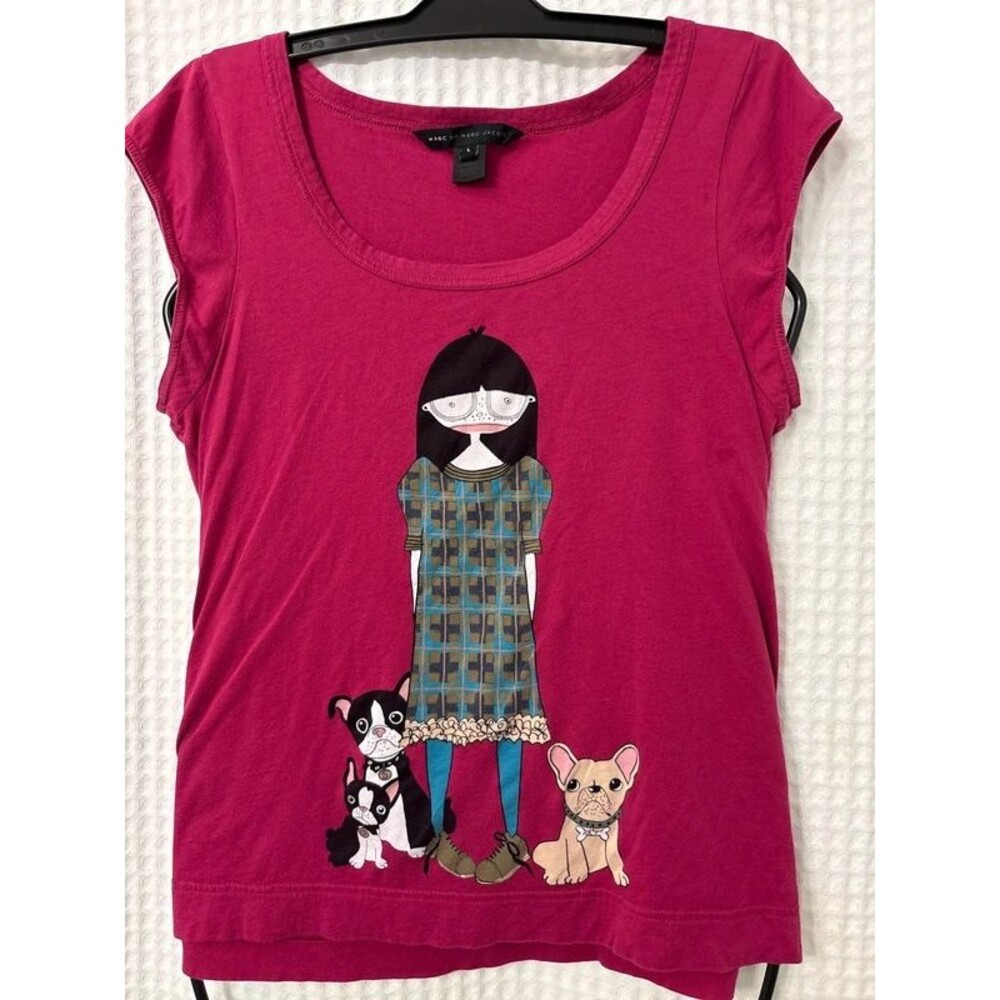 Marc by Marc Jacobs Graphic Tee Girl with Dogs Size L